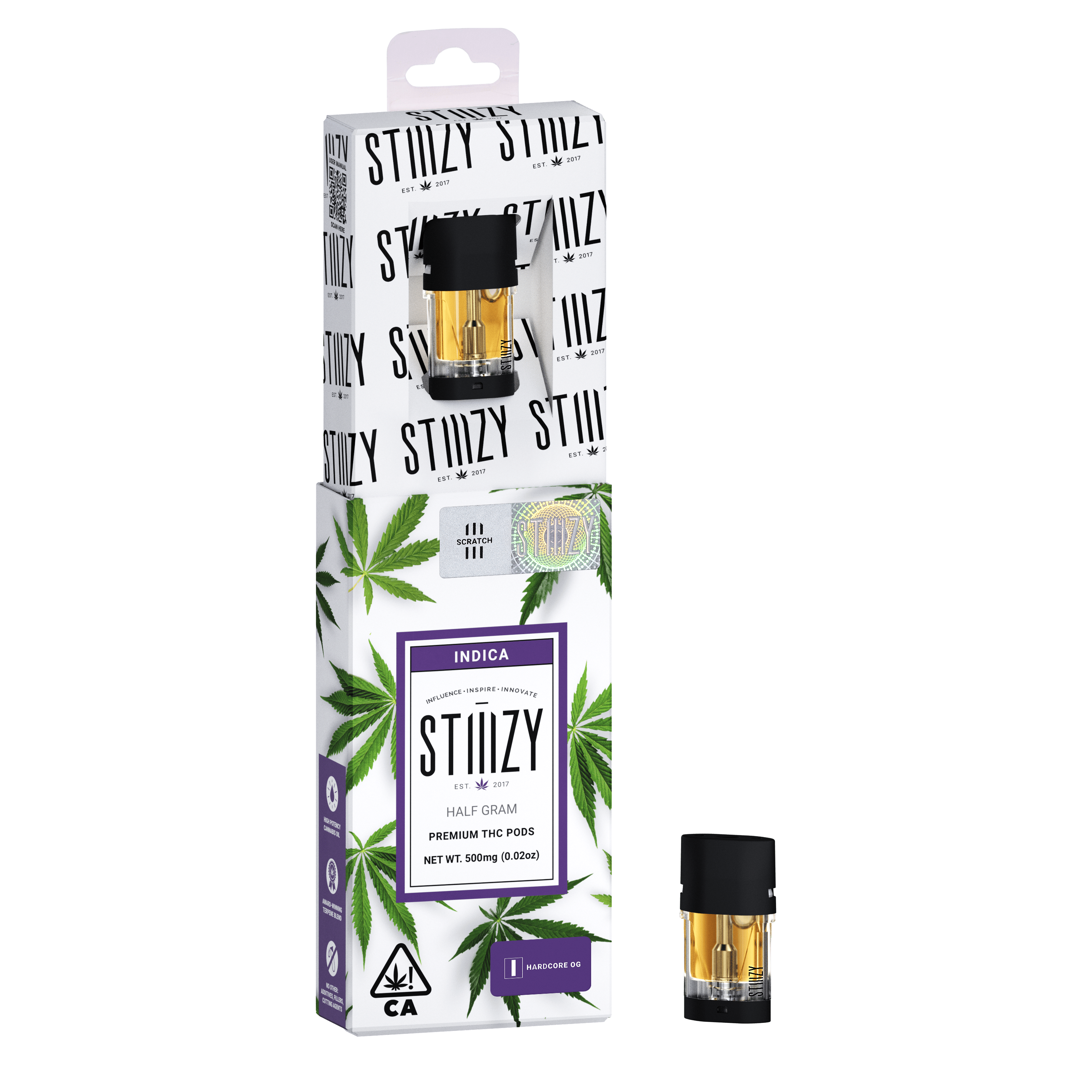 STIIIZY - Vape Cartridge - HARDCORE OG .5G Original THC Pod - STIIIZY - 1