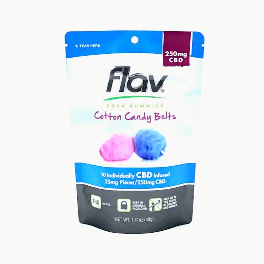 Flav - CBD - Gummies: Cotton Candy Belts 250mg - 1