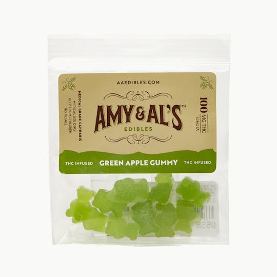 Amy and Al's Edibles - Green Apple Gummies 100mg - 1