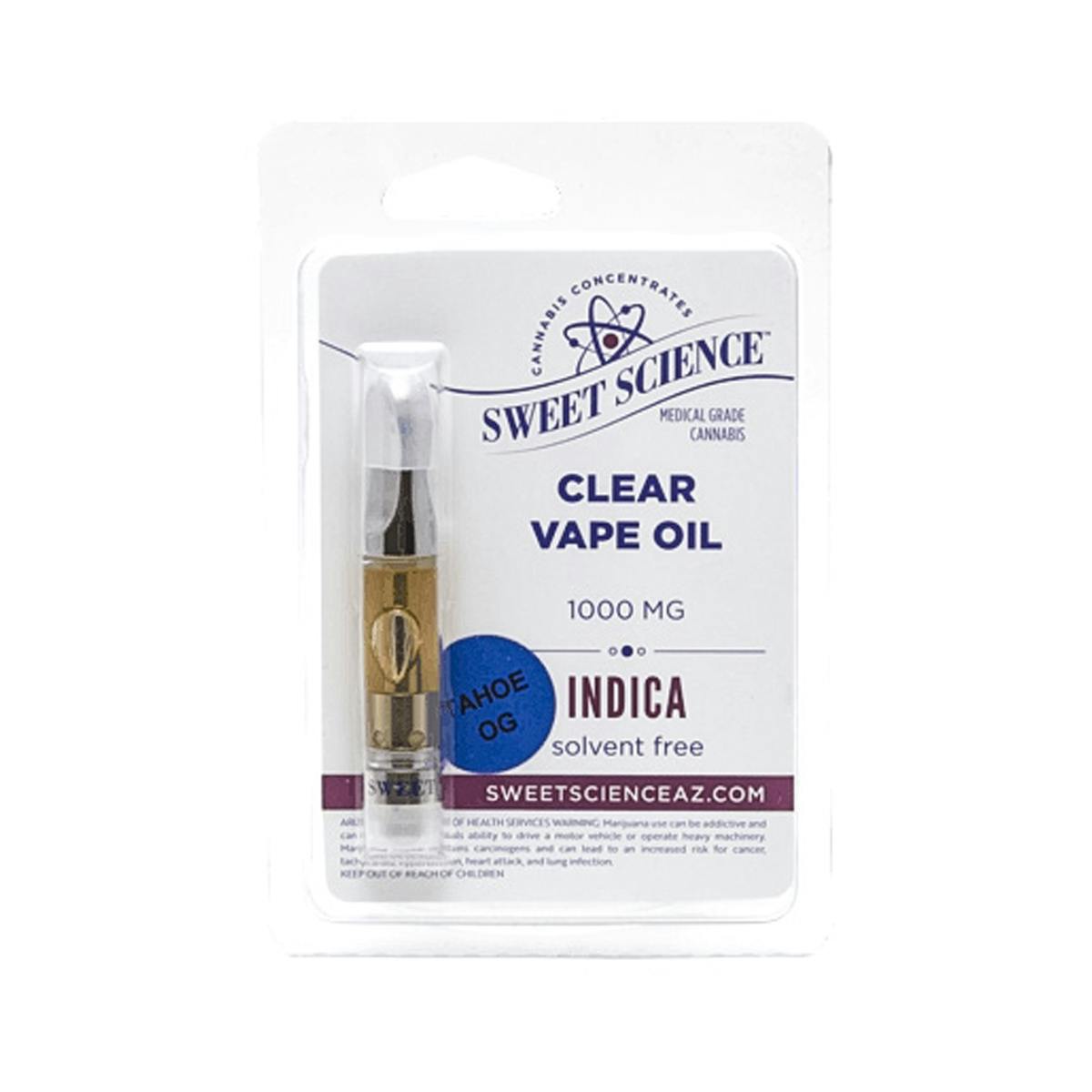 Sweet Science Concentrates - Tahoe OG Indica - Sweet Science Cartridge - 1