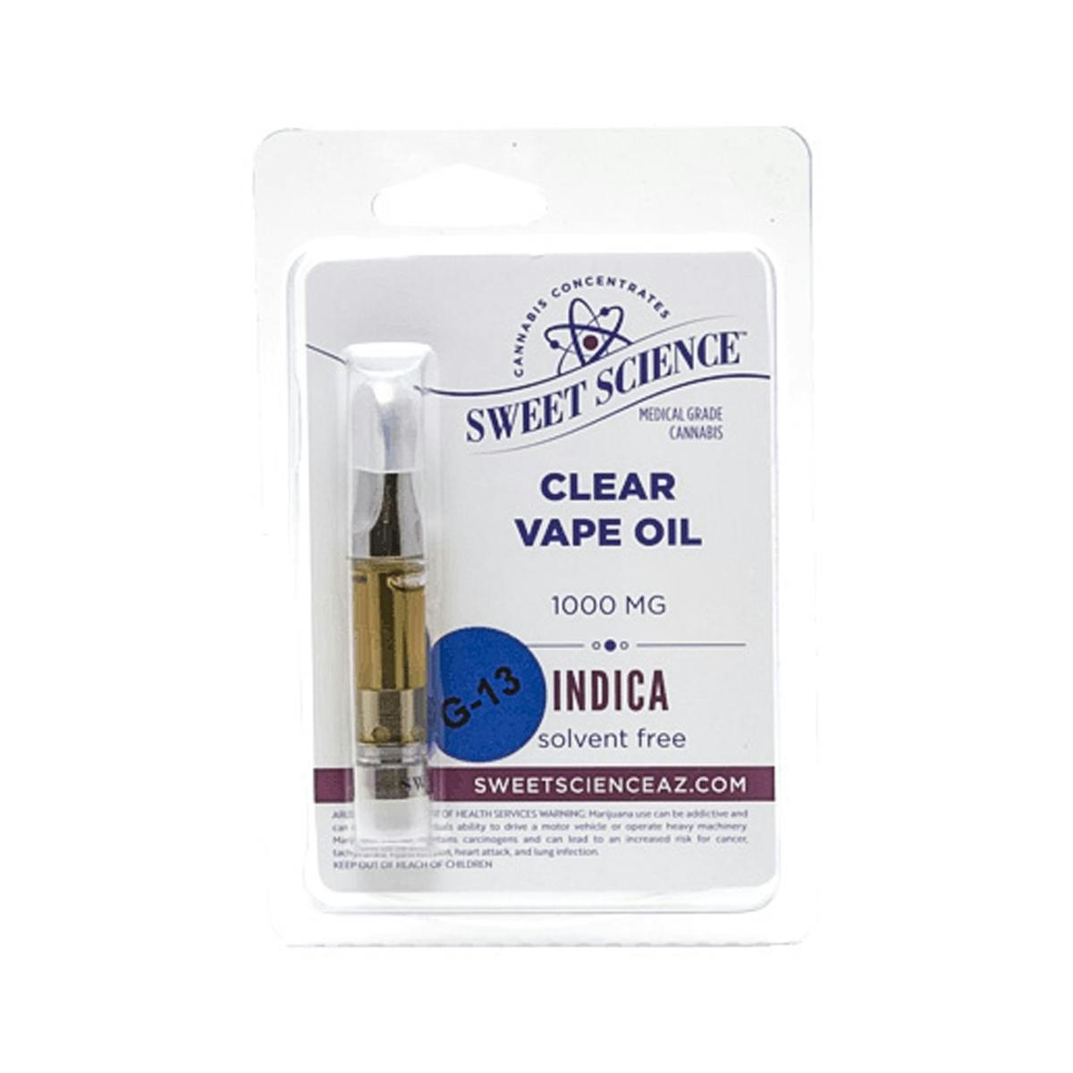 Sweet Science Concentrates - G13 Indica - Sweet Science Cartridge - 1