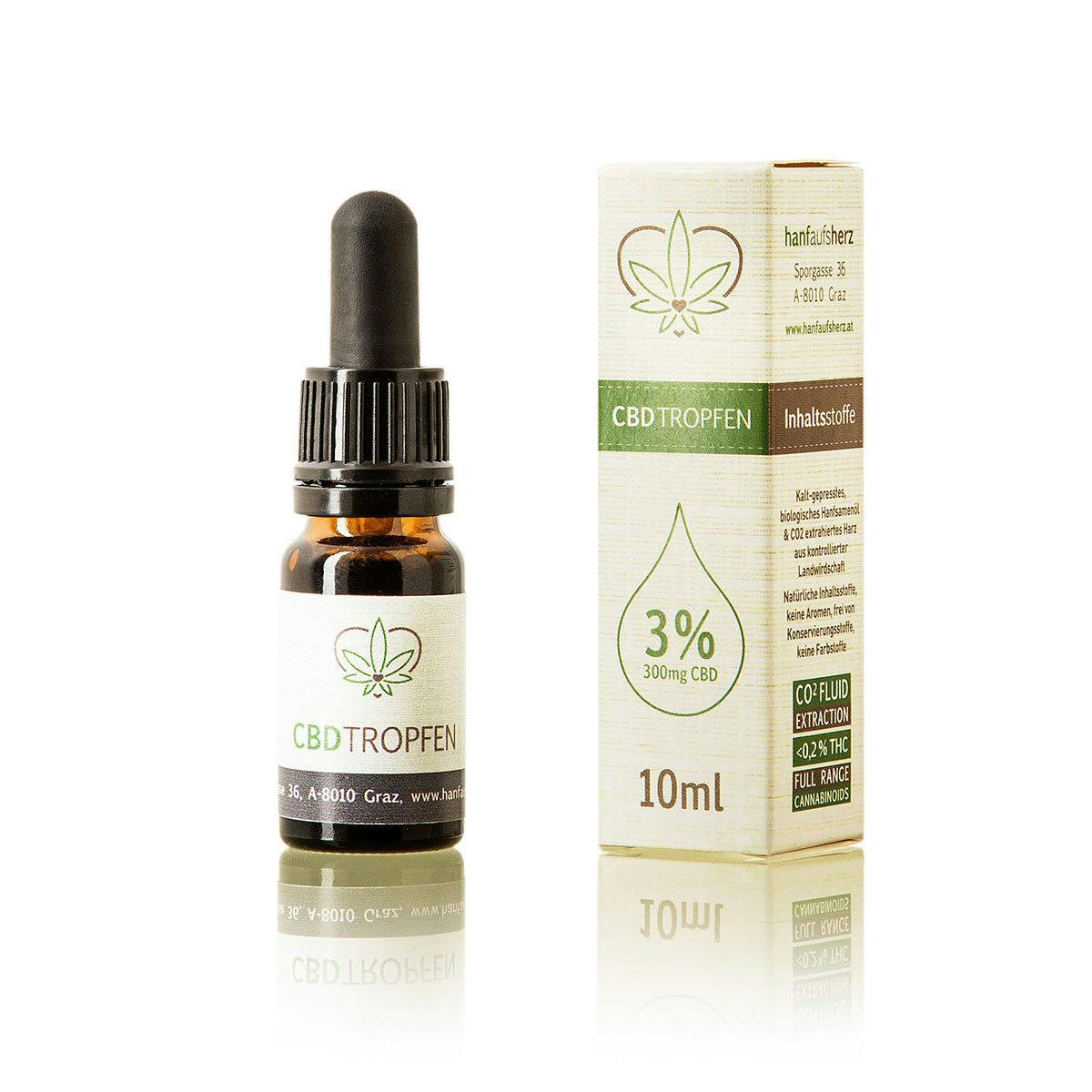 Hanf aufs Herz - CBD Tropfen 3% 10ml (300mg CBD) - 1