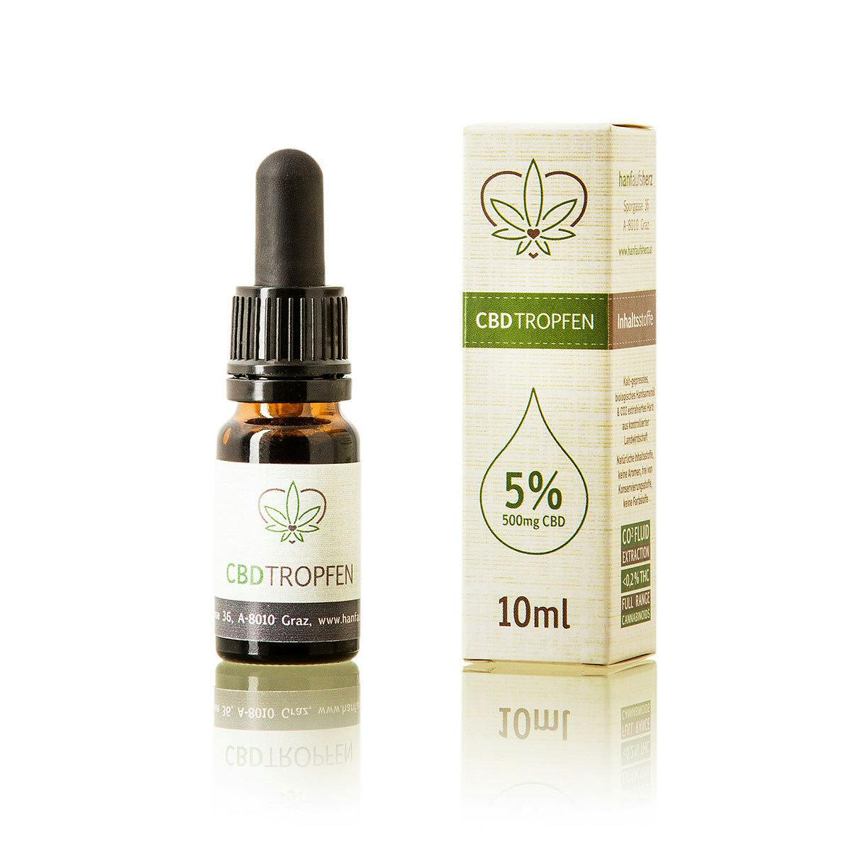 Hanf aufs Herz - CBD Tropfen 5% 10ml (500mg CBD) - 1