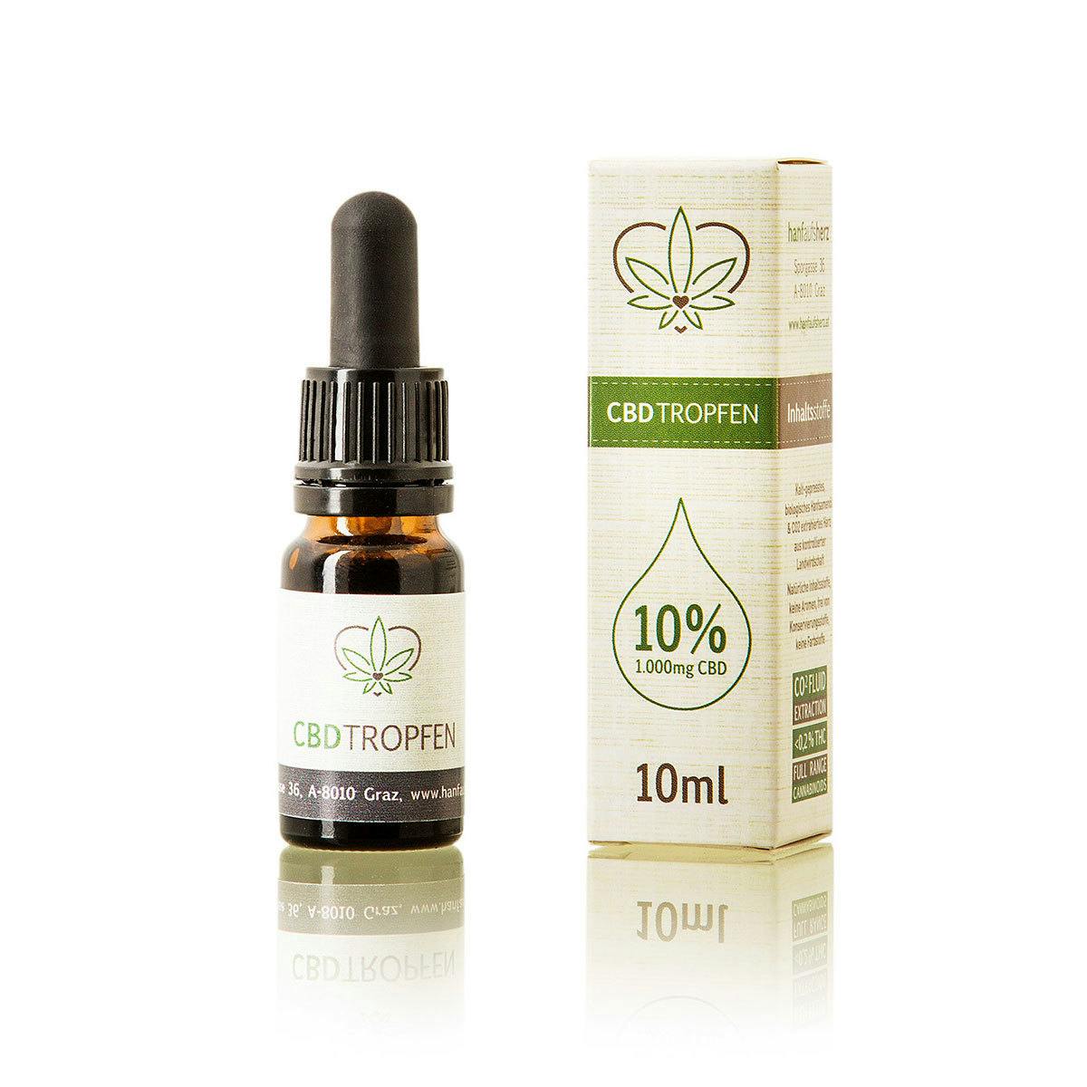 Hanf aufs Herz - CBD Tropfen 10% 10ml (1000mg CBD) - 1