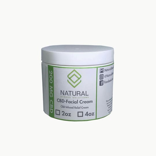 Natural Stress Solutions - Pure CBD Facial Relief Cream 200mg - 1