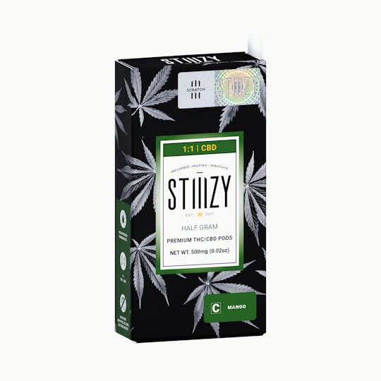 STIIIZY - Vape Cartridge - MANGO .5G 1:1 (CBD/THC) Original Pod - STIIIZY - 1