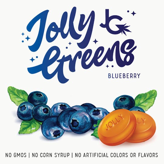 Jolly Greens - 5mg Organic Cane Sugar Blueberry Hard Candy - 1