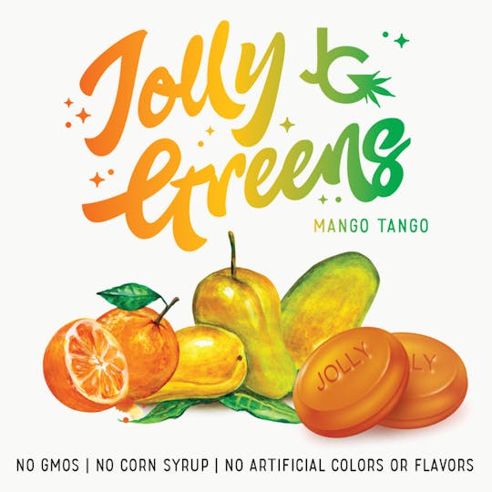 Jolly Greens - 5mg Organic Cane Sugar Mango Tango Hard Candy - 1