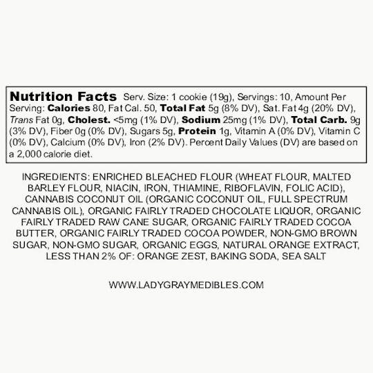 Lady Gray Gourmet Medibles - Lady Gray - Medibles - Cookies - Orange Chocolate Chip - 1