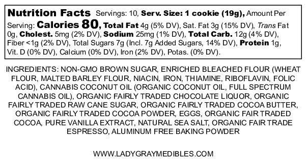 Lady Gray Gourmet Medibles - Lady Gray - Medibles - Cookies - Mocha Chocolate Chunk - 1