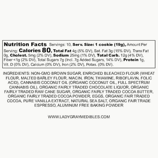 Lady Gray Gourmet Medibles - Lady Gray - Medibles - Cookies - Mocha Chocolate Chunk - 1