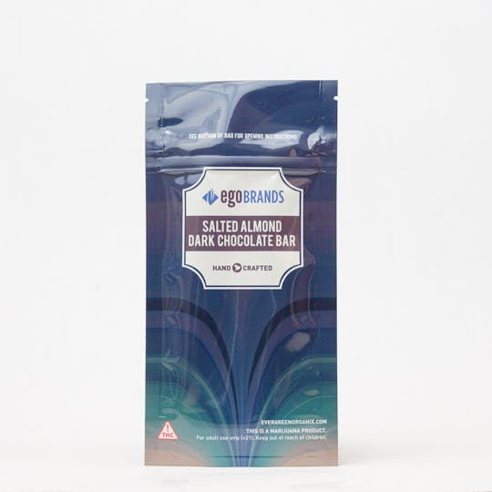 Evergreen Organix - Salted Almond Dark Chocolate Bar 100mg - 1