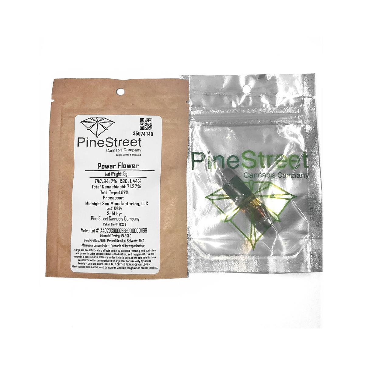 Pine Street Cannabis Company - Pine Street | Power Flower | 0.5g Cart - 1