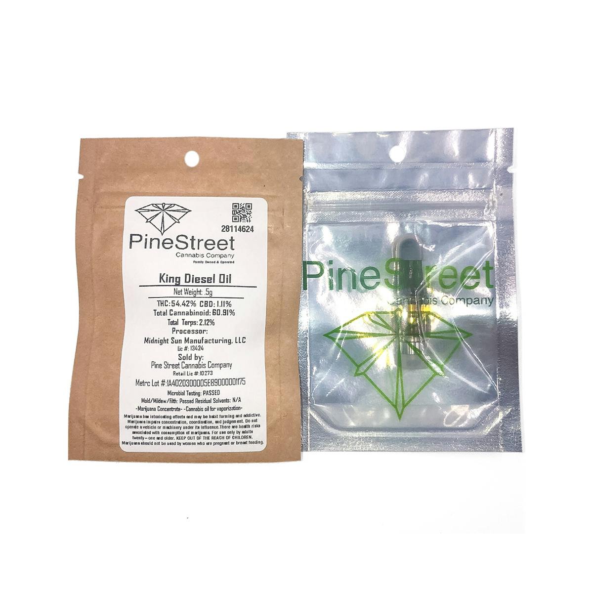 Pine Street Cannabis Company - Pine Street | King Diesel | 0.5g Cart - 1
