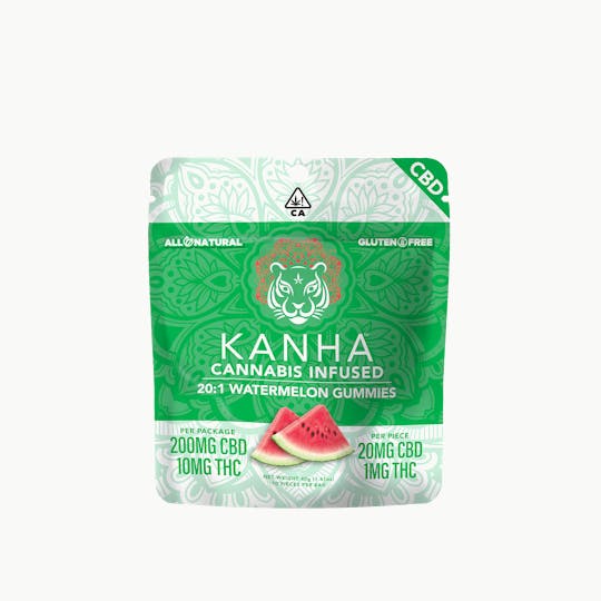 KANHA - KANHA | 20:1 CBD:THC | Watermelon | 200mg CBD/10mg THC | 10-pack - 1