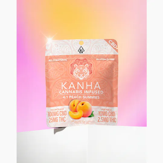 KANHA - 4:1 Peach | CBD:THC | 100mg CBD/25mg THC | 10-pack - 1