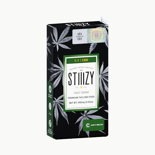 STIIIZY - Vape Cartridge - JUICY MELON .5G 1:1 (CBD/THC) Original Pod - STIIIZY - 1