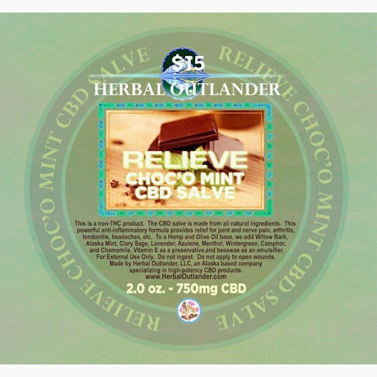 Herbal Outlander - Relieve Choc’o Mint Salve 2.0 oz 750mg - 1
