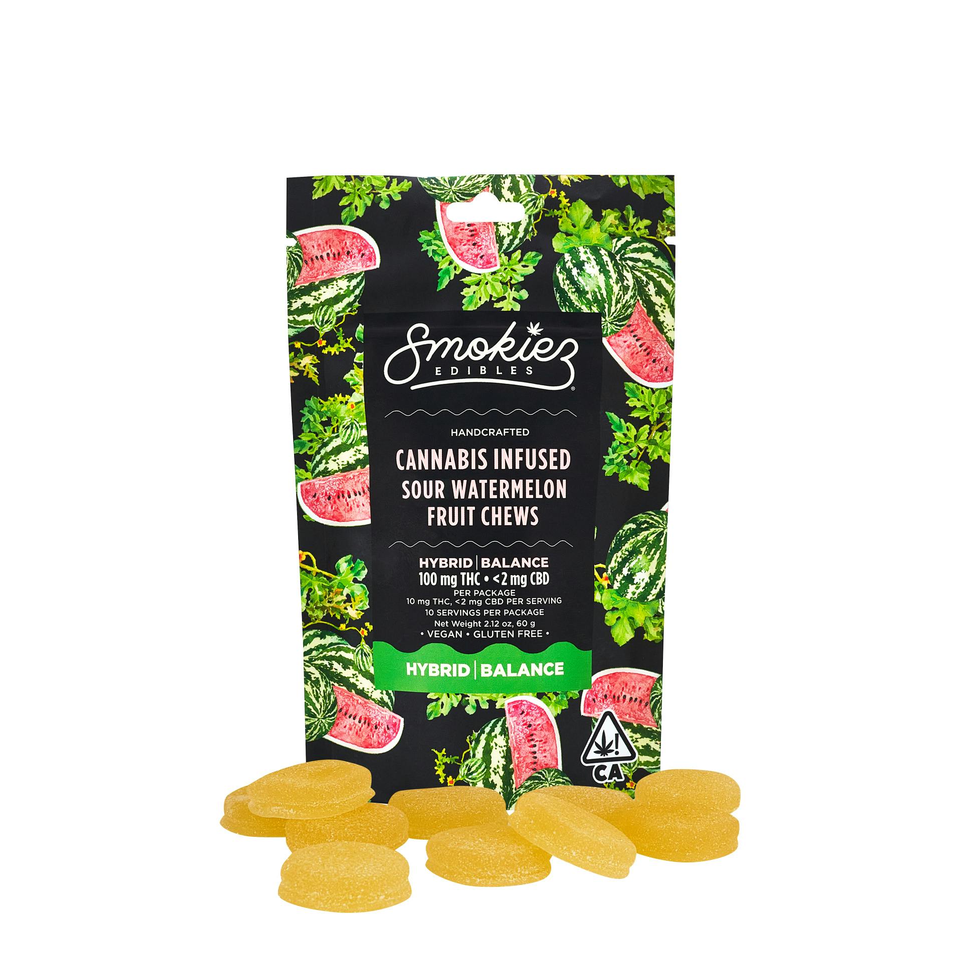 Smokiez Edibles - Smokiez Sour Watermelon Hybrid Fruit Chews - CA - 1