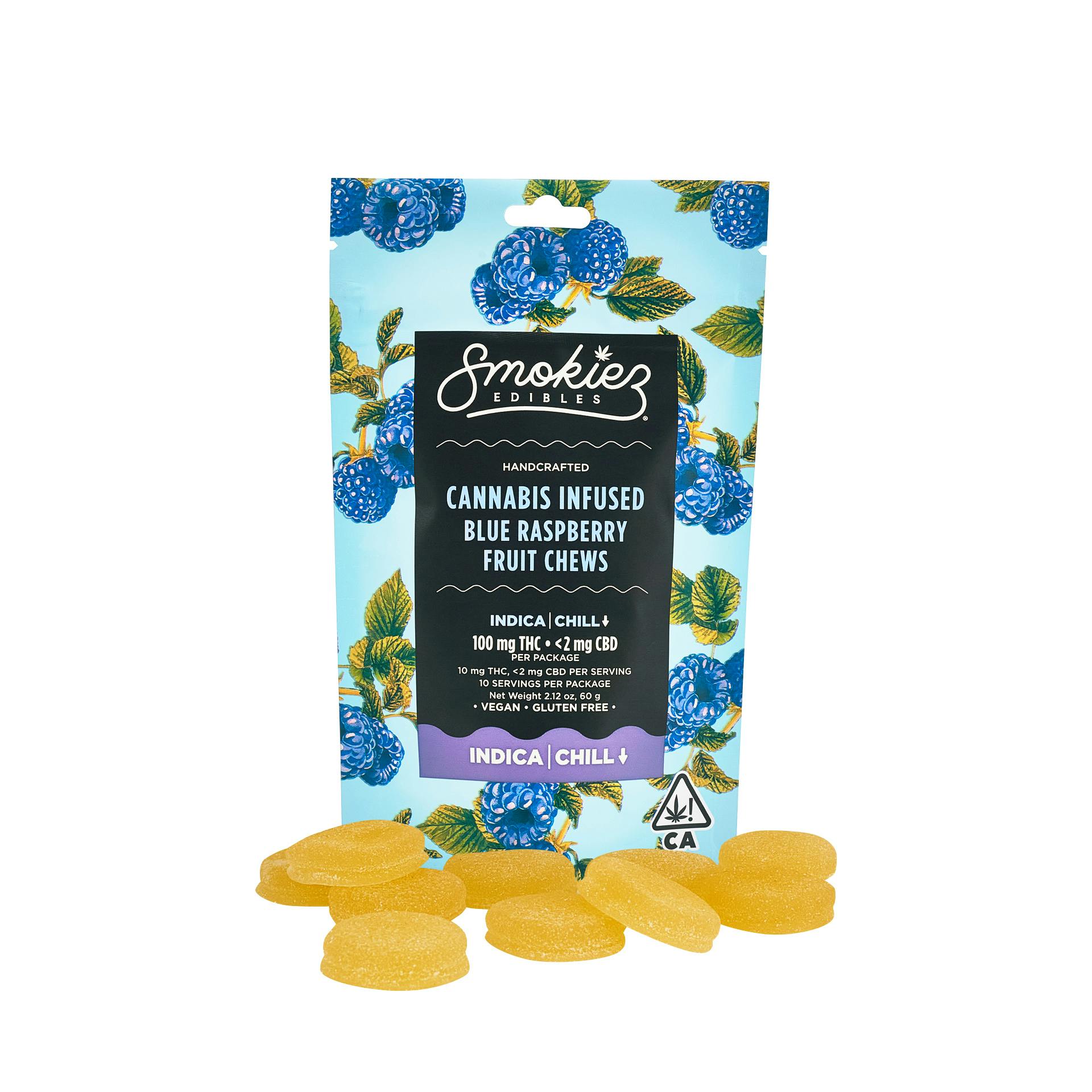 Smokiez Edibles - Smokiez Blue Raspberry Indica Fruit Chews - CA - 1