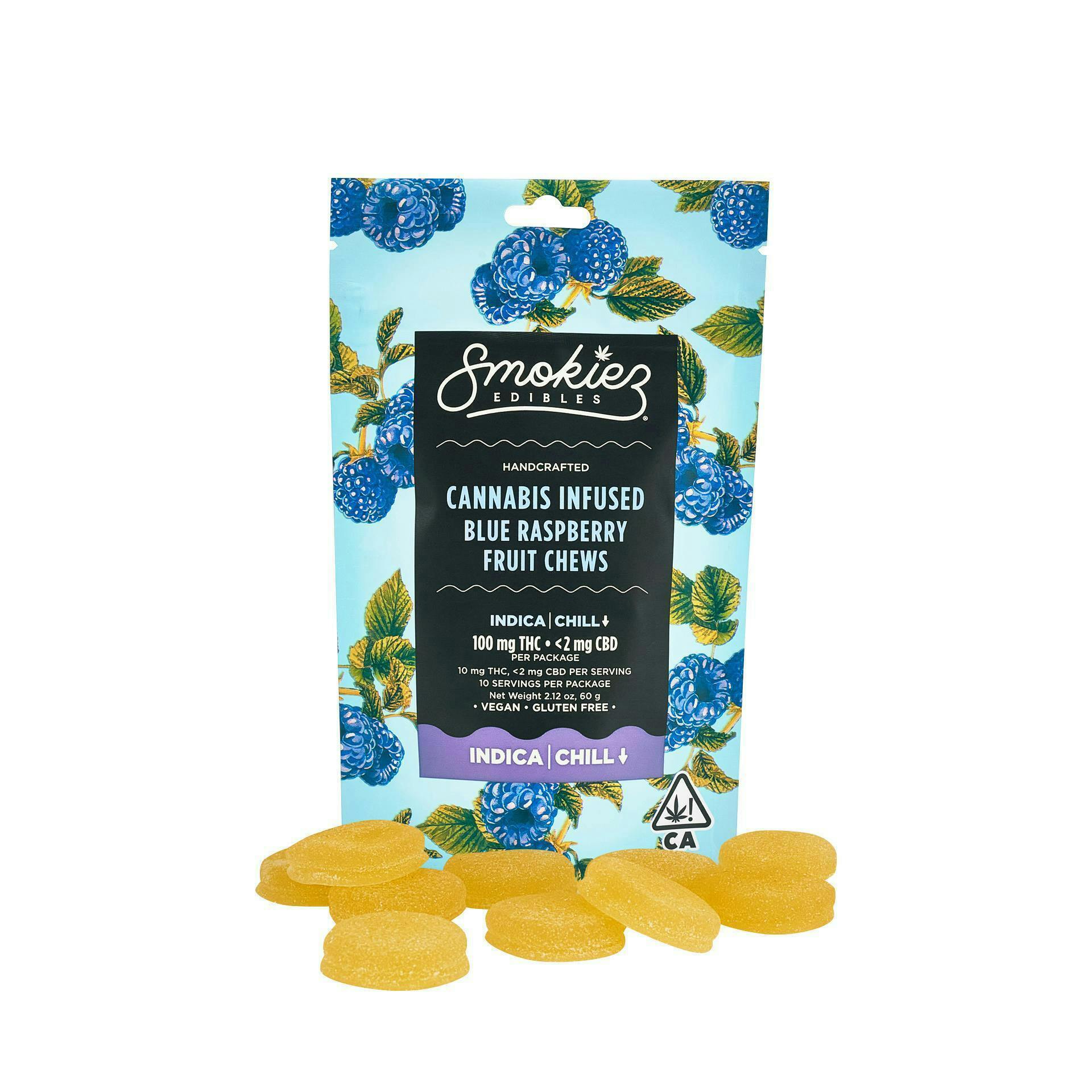 Smokiez Edibles - Blue Raspberry Fruit Chews | 100mg | 10ct | 10mg/ea - 1