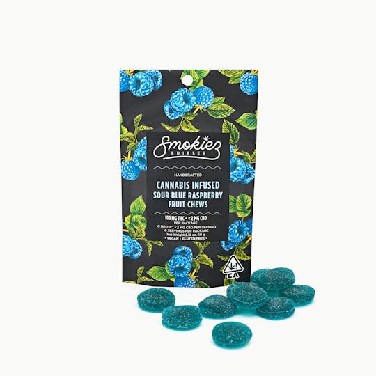 Smokiez Edibles - Smokiez Sour Blue Raspberry Fruit Chews - CA - 1