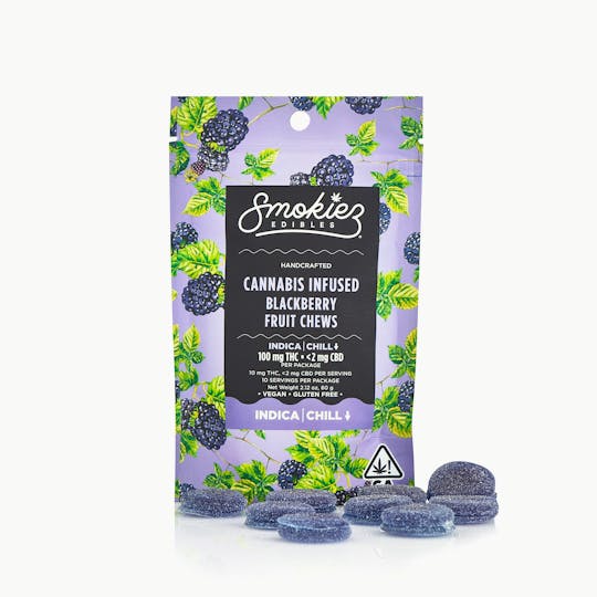 Smokiez Edibles - Smokiez Blackberry INDICA 100mg THC Fruit Chews - CA - 1