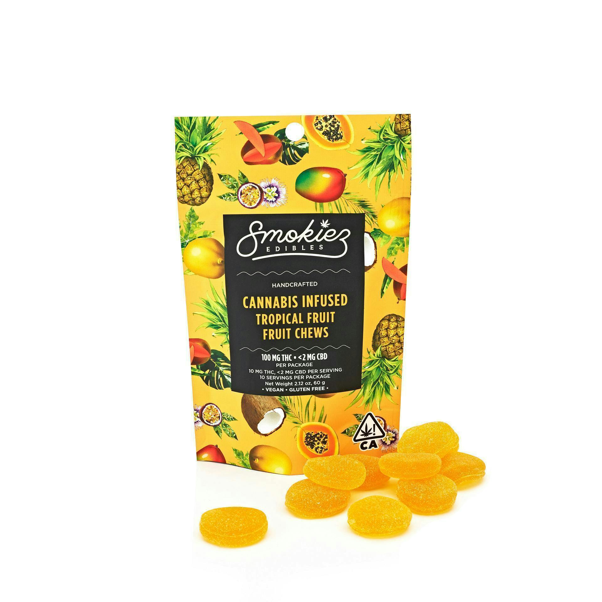 Smokiez Edibles - Tropical Fruit Fruit Chews | 100mg | 10ct | 10mg/ea - 1