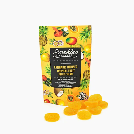 Smokiez Edibles - Tropical Fruit Fruit Chews | 100mg | 10ct | 10mg/ea - 1