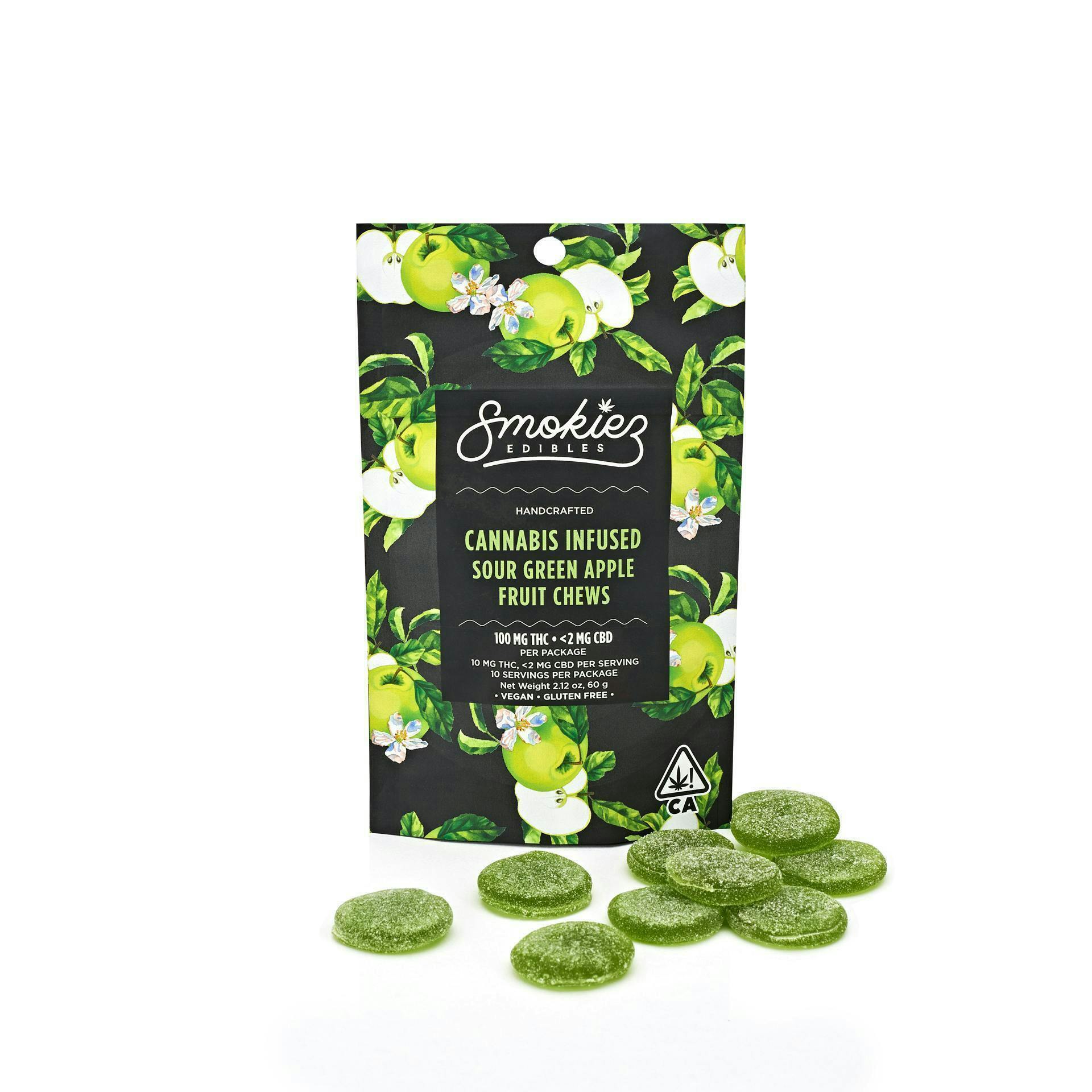 Smokiez Edibles - Sour Green Apple Fruit Chews | 100mg | 10ct | 10mg/ea - 1