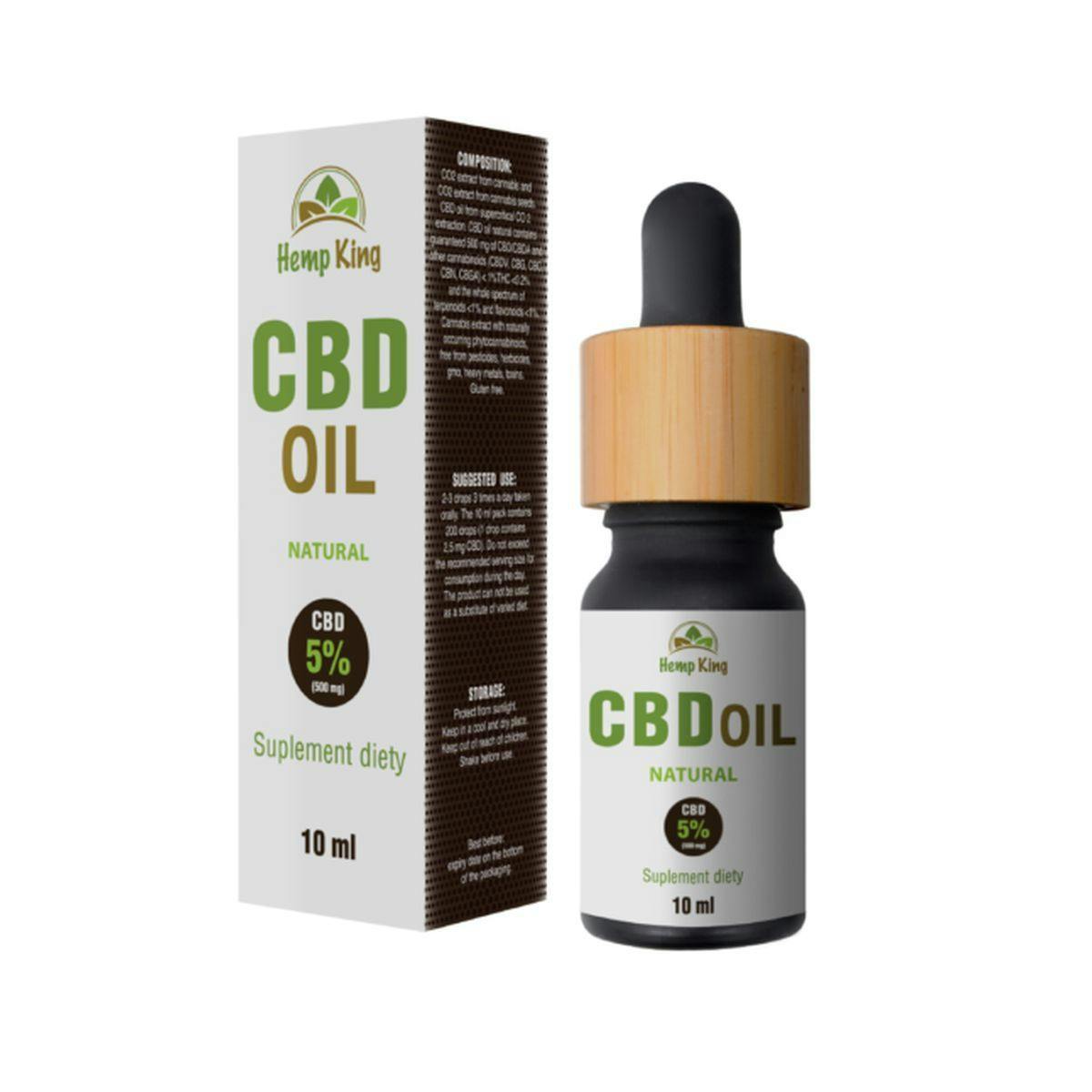 HempKing - CBD Oil – Natural 5% (500mg) - 1