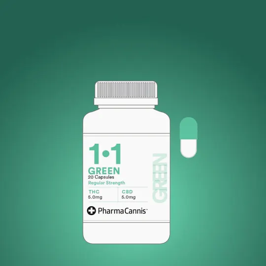PharmaCannis - Green Regular Strength Capsule 1:1 | 20/CT - 1