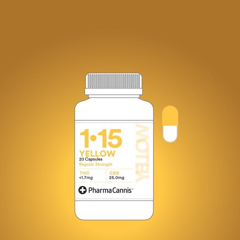 PharmaCannis - Yellow 1:15 Extra Strength Capsules 20/CT - 1