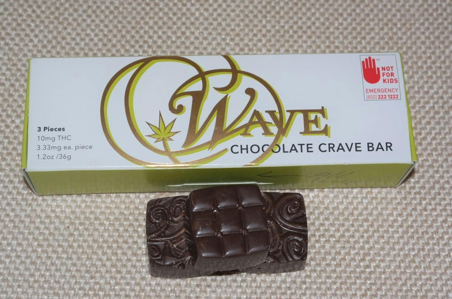 Wave Edibles - Chocolate Crave Bar - Vegan & Gluten Free 30mg - 1