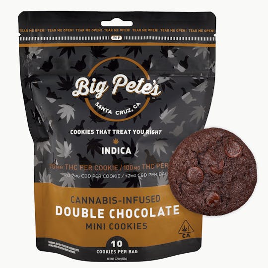 Big Pete's Treats - Double Chocolate Cookies Indica 100mg (10pk) - 1