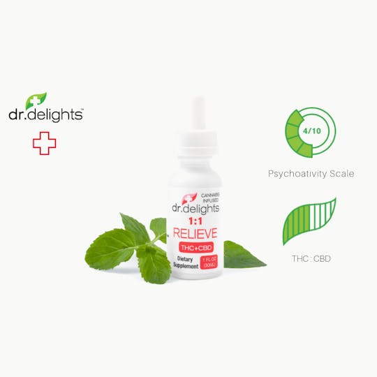 dr. delights™ - dr.delights Relieve 1:1 THC:CBD Tincture - 1