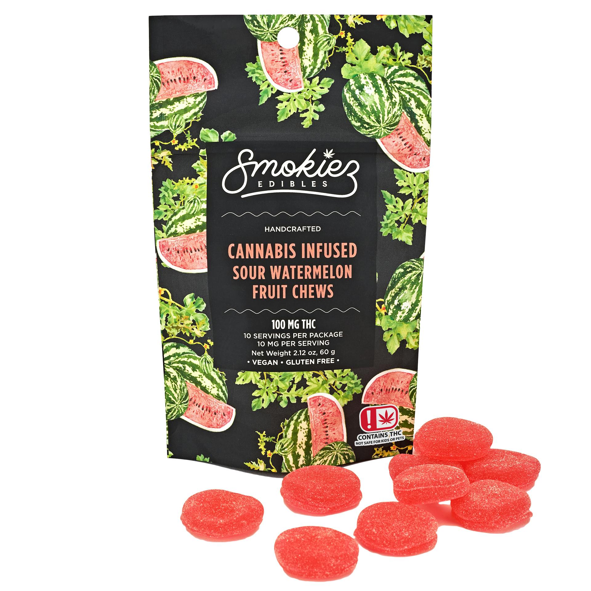 Smokiez Edibles - Sour Watermelon Fruit Chews - 100 mg THC - OK - 1