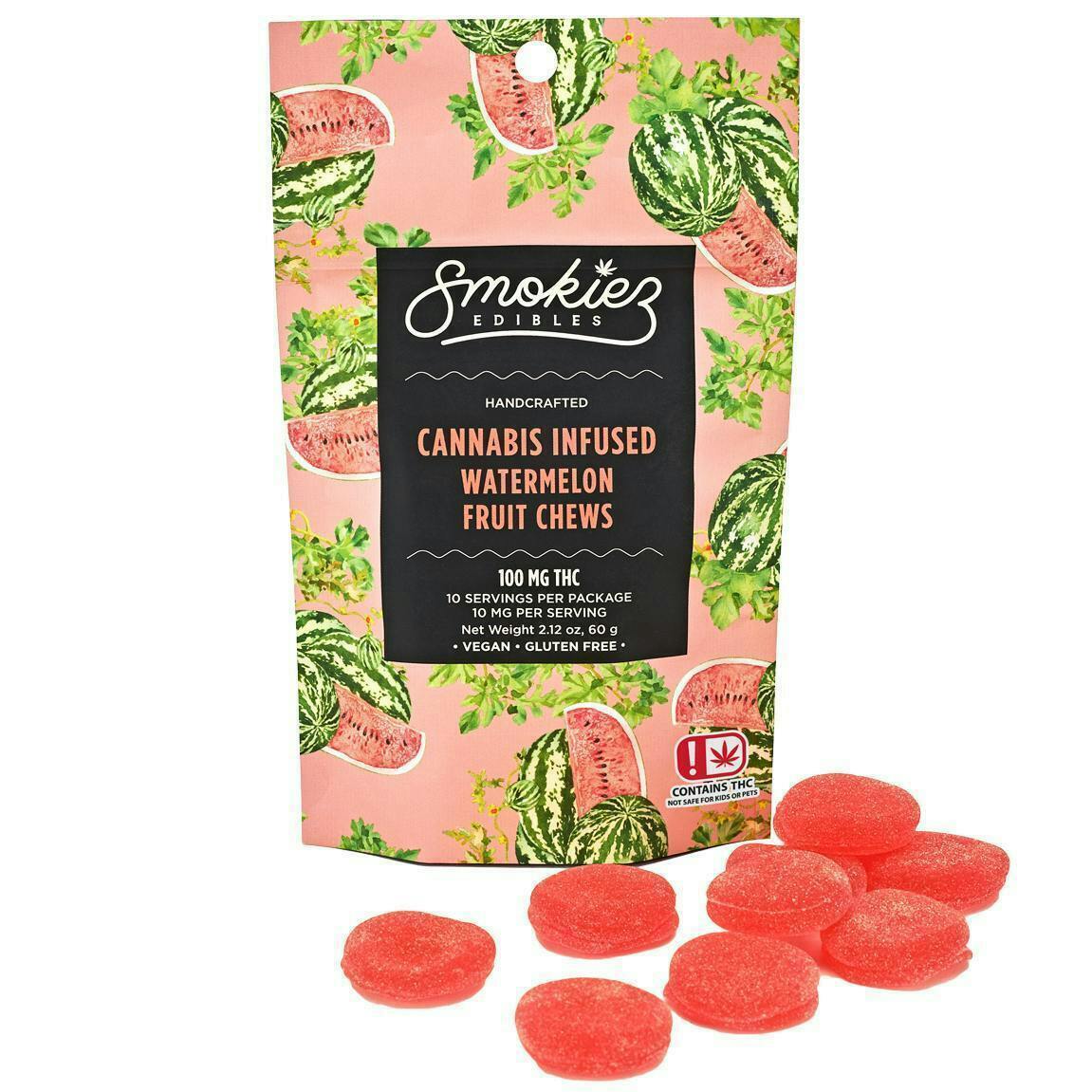 Smokiez Edibles - Watermelon Fruit Chews | 100mg | 10ct - 1