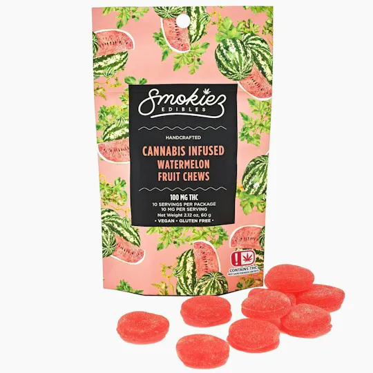 Smokiez Edibles - Watermelon Fruit Chews | 100mg | 10ct - 1