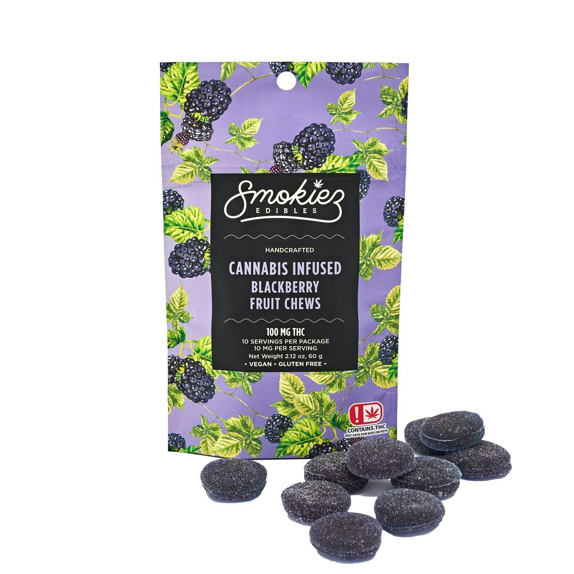 Smokiez Edibles - Blackberry Fruit Chews | 100mg | 10ct | 100mg/ea - 1