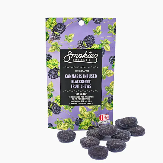 Smokiez Edibles - Blackberry Fruit Chews | 100mg | 10ct | 100mg/ea - 1