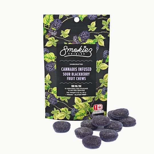 Smokiez Edibles - Sour Blackberry Fruit Chews - 100 mg THC - OK - 1