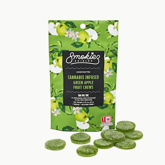 Smokiez Edibles - Green Apple Fruit Chews - 100 mg THC - OK - 1