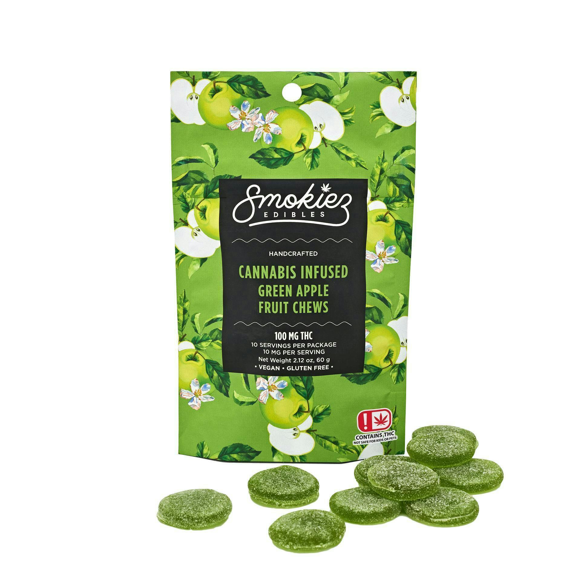 Smokiez Edibles - Green Apple Fruit Chews | 100mg | 10ct | 100mg/ea - 1