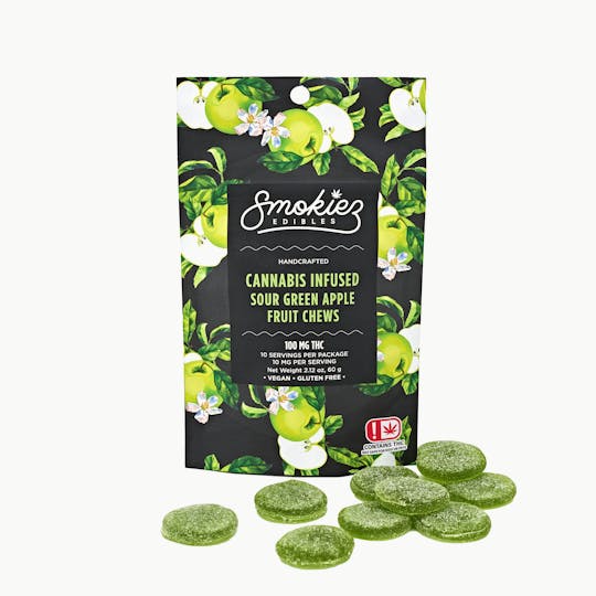 Smokiez Edibles - Sour Green Apple Fruit Chews - 100 mg THC - OK - 1