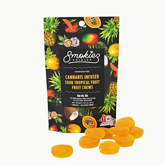 Smokiez Edibles - Sour Tropical Fruit Chews - 100 mg THC - OK - 1