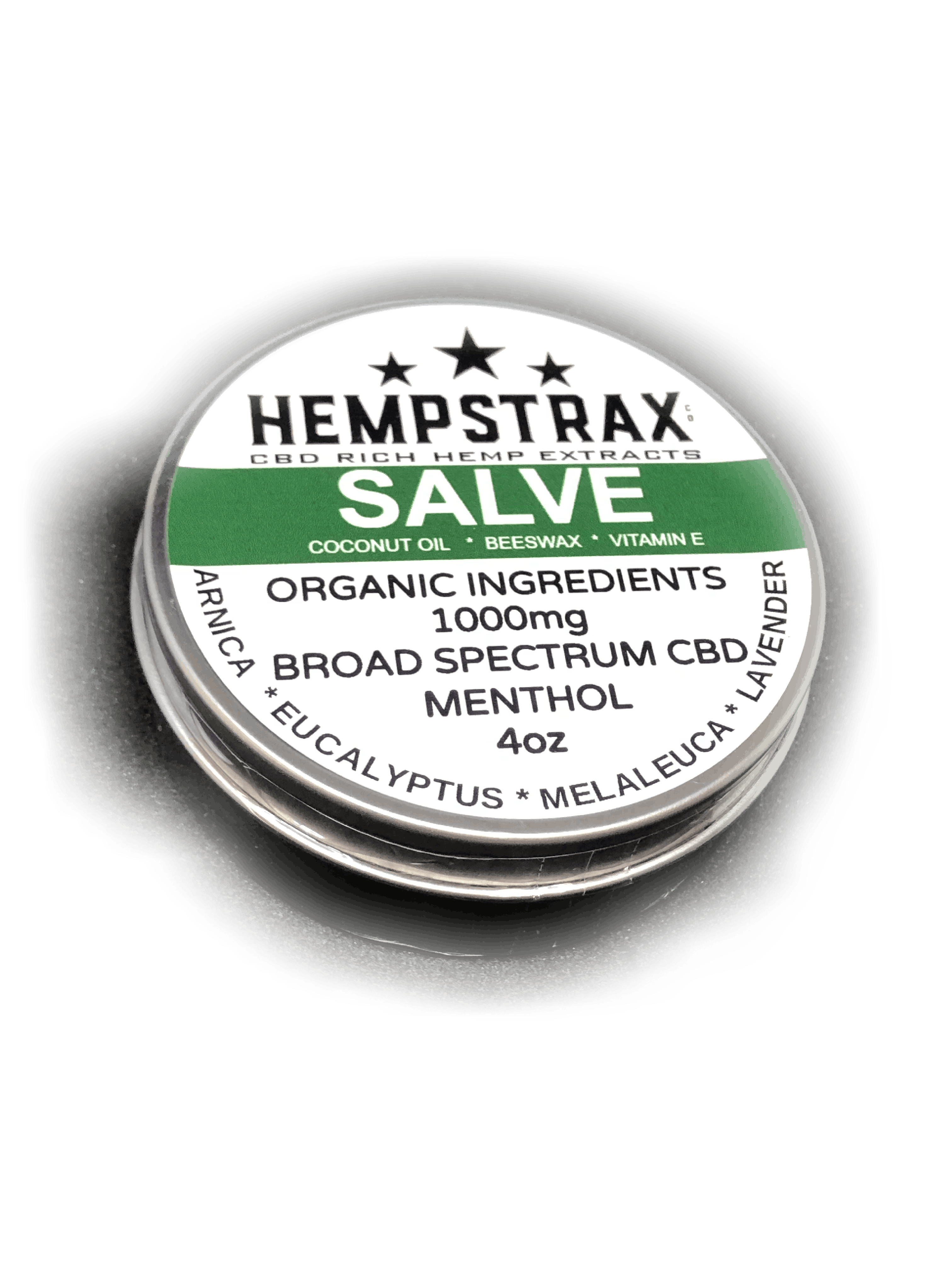 Hempstrax - Menthol Salve 1000mg Broad Spectrum CBD - 1