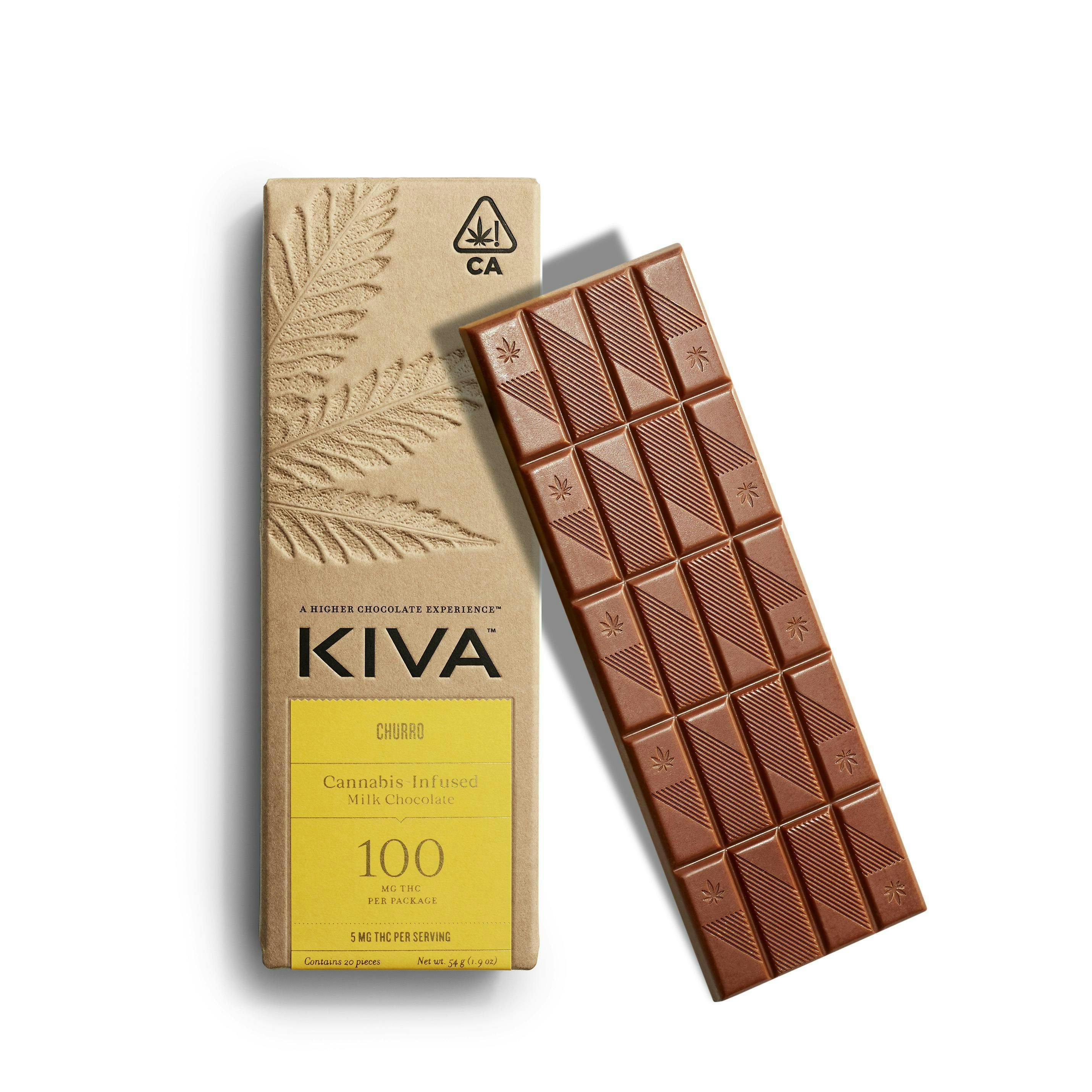 Kiva Confections - Kiva | Churro Milk Chocolate Bar | 100mg | 20ct | 5mg/ea - 1