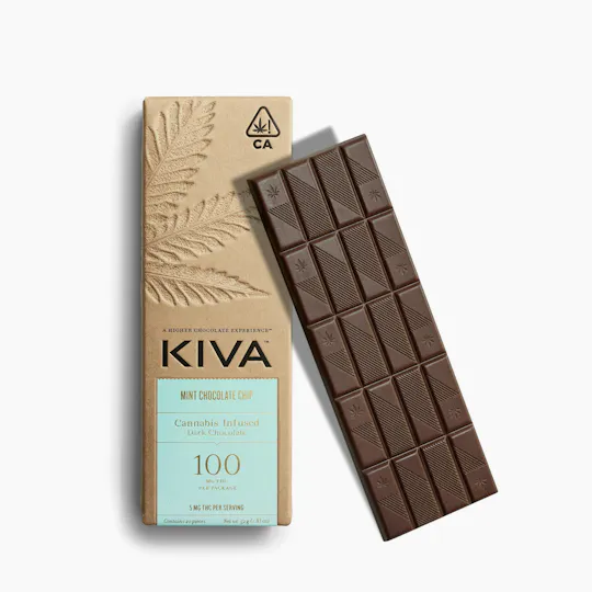 Kiva Confections - Kiva | Mint Chip Dark Chocolate Bar | 100mg | 20ct | 5mg/ea - 1