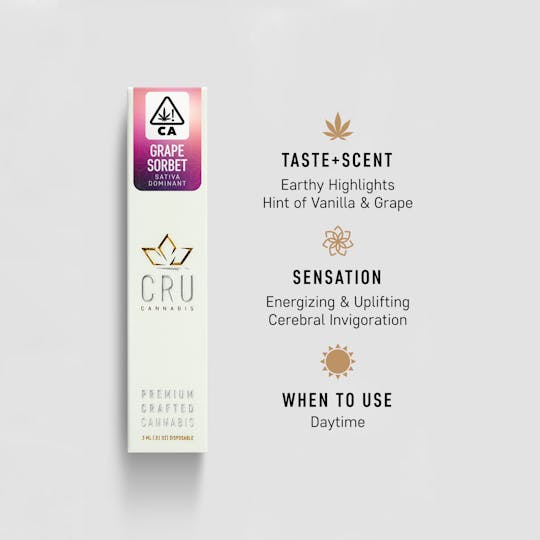CRU Cannabis - Grape Sorbet (0.3ML Disposable Pen) - 1